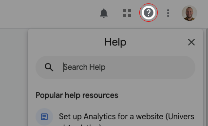 More than 100 Google Analytics accounts search area screenshot